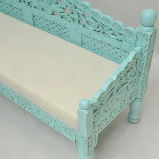 hand carved daybed, balinese daybed, turquoise daybed, jali lattice daybed, mughal garden daybed, carved daybed, indian furniture, living room daybed, patio daybed, sunroom daybed, outdoor daybed, handmade daybed, artisan made daybed, premium wood daybed, quality wood furniture, durable daybed, sturdy daybed, timeless daybed, elegant daybed, statement daybed, grand daybed, heirloom daybed, tropical daybed, bohemian daybed, eclectic daybed, vintage daybed, traditional daybed, ornate daybed, classic daybed, d