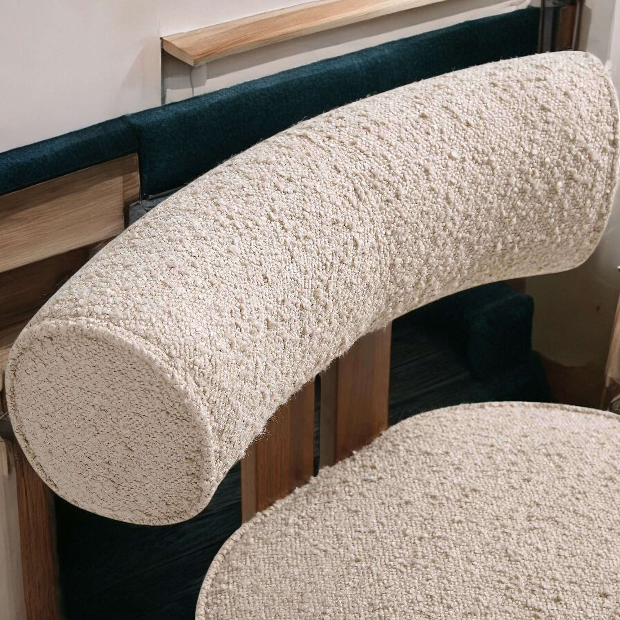 Boucle upholstery Chair - Dining chair - wooden chair