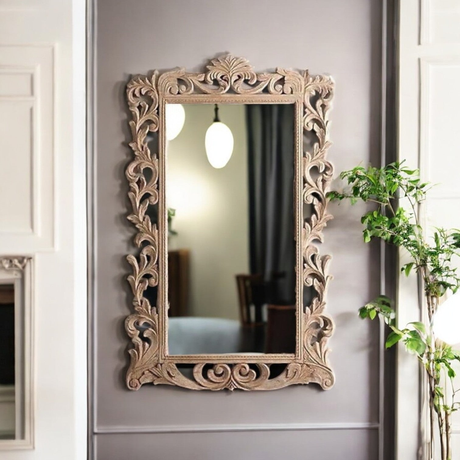 Antique Finish Wall Mirror | jharokha mirror | antique mirror wall | vintage mirror india