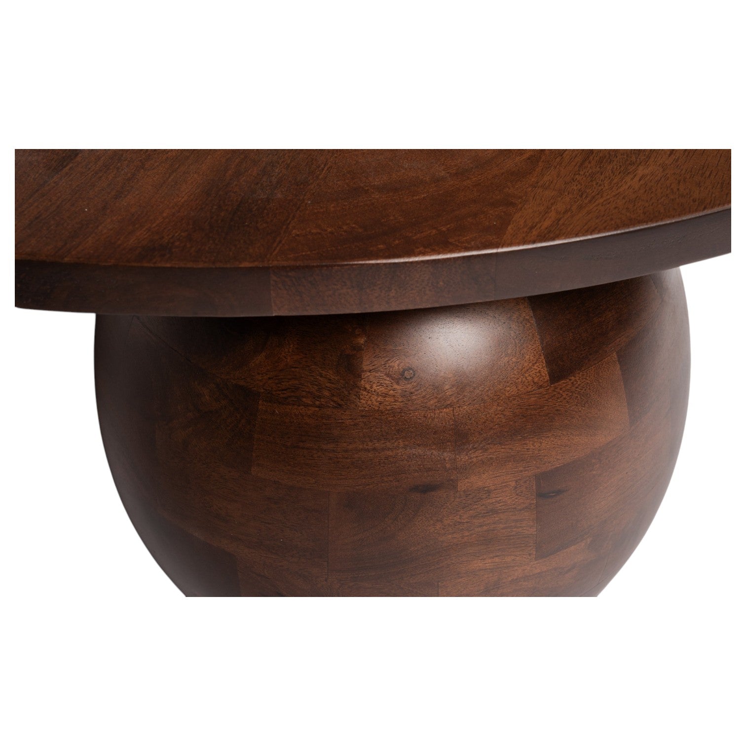 Orb Round Coffee Table | Handcrafted Mango Wood Living Room Centerpiece | Living Furn India