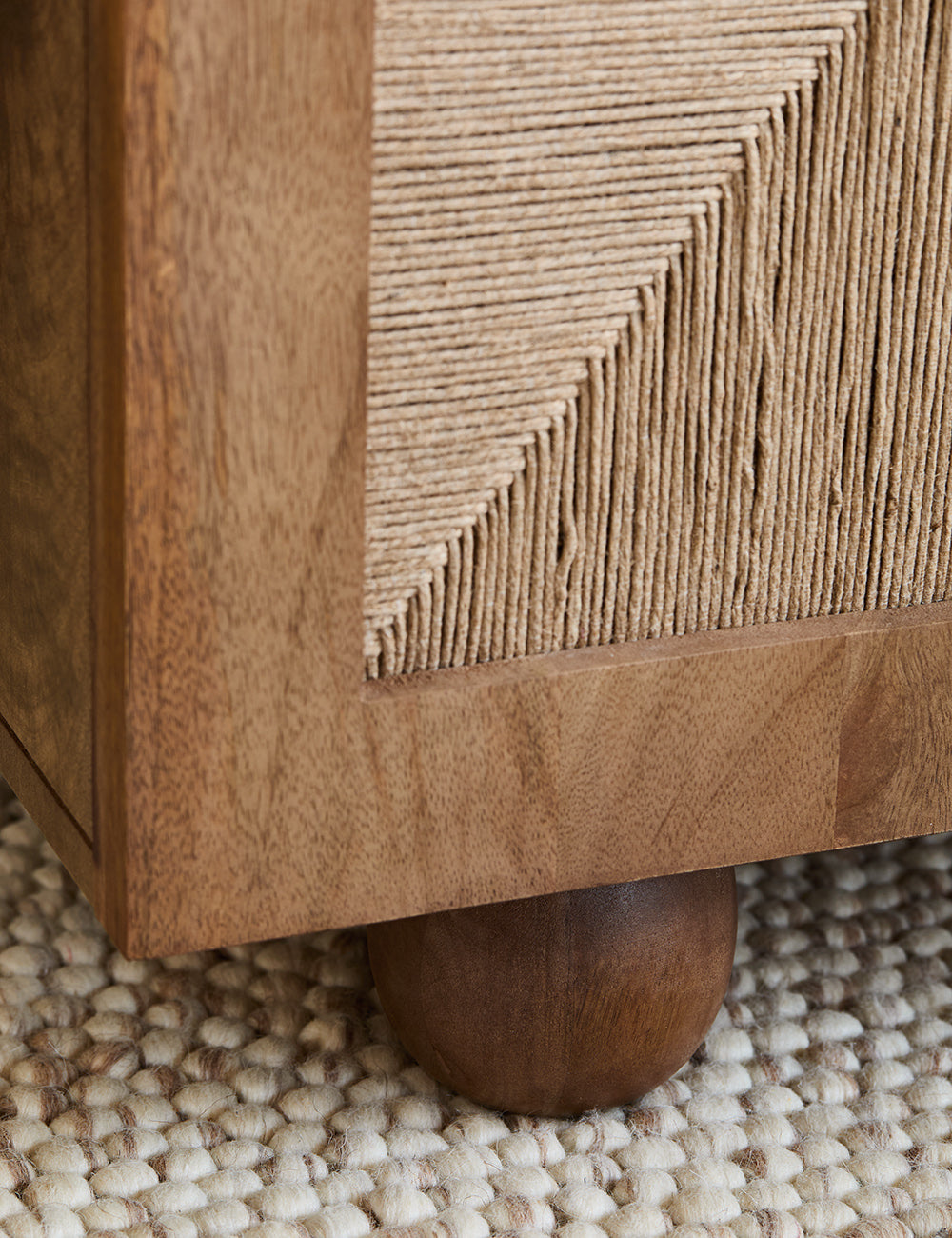Arcadia Sideboard | Handcrafted Solid Mango Wood Cabinet with Woven Doors | Living Furn India