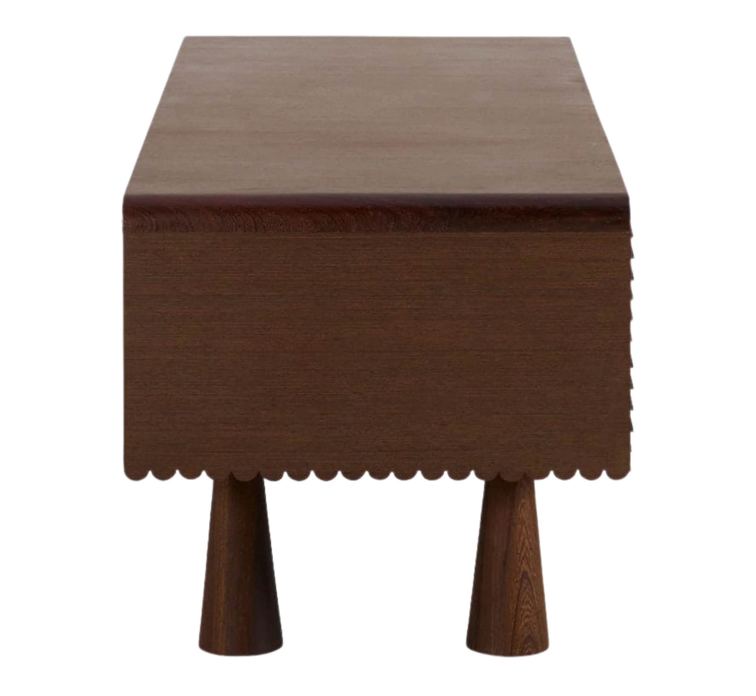 MangoNest Solid Mango Wood Center Table with 2 Drawers – Dark Walnut Finish, Handcrafted by Living Furn India