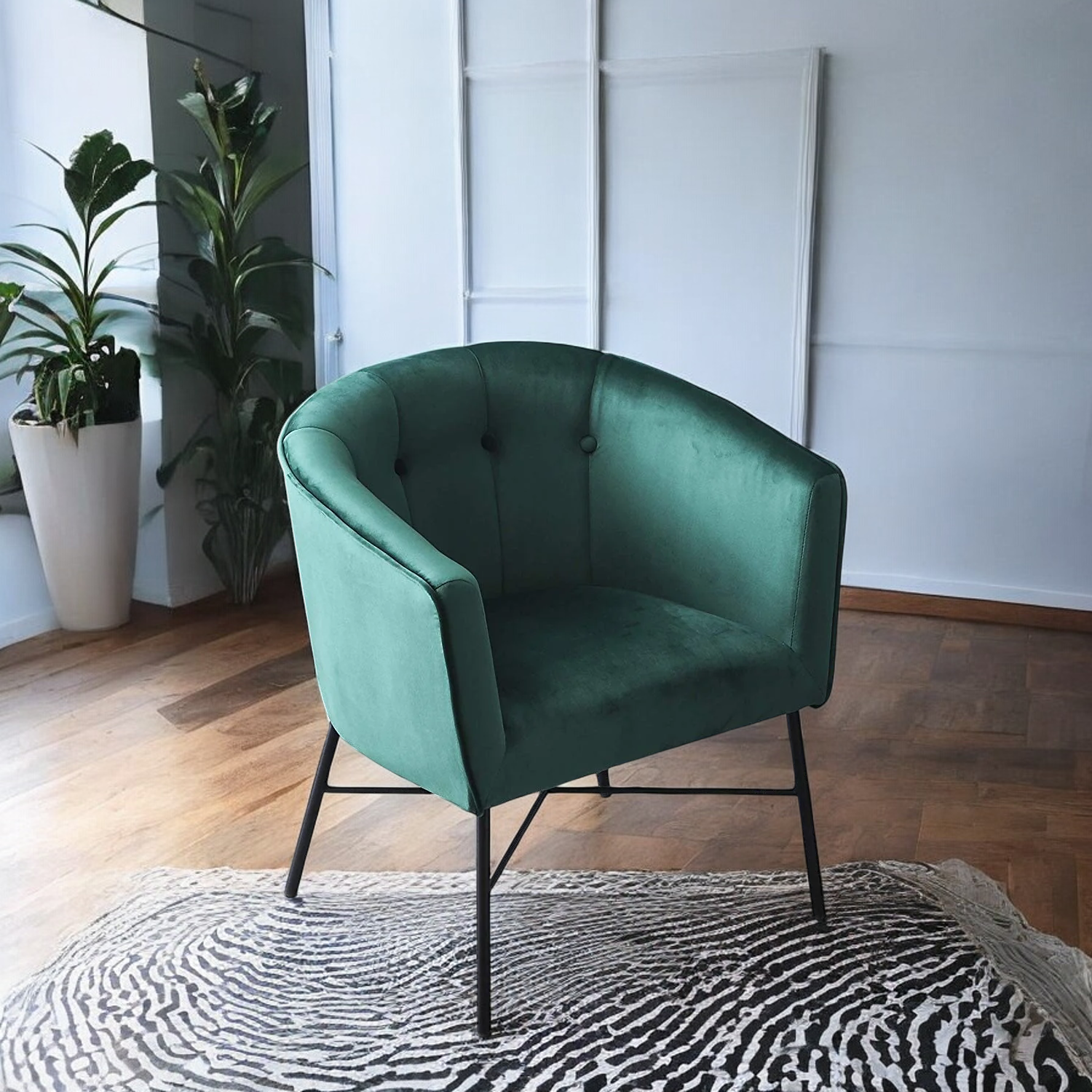 Chair in Emerald Green Velvet | Diniaing chair | wooden chair | living room chairs | wooden chair design | cafe chairs | accent chairs 