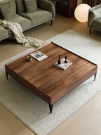 Rosewood Walnut Square Coffee Table | wooden centre table design| coffee table with storage