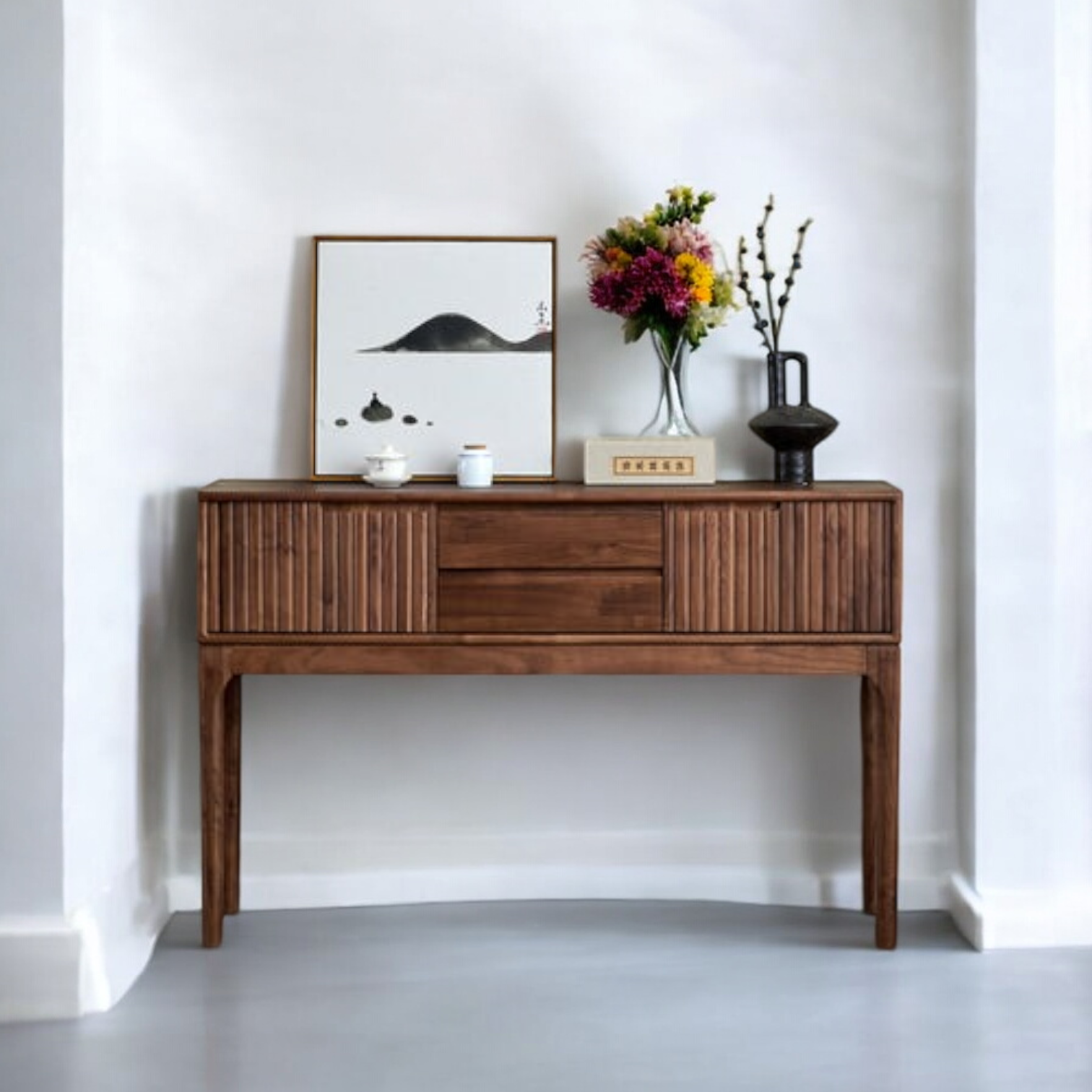 "Versatile and sophisticated wooden console table for your living room or hallway"

