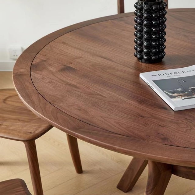 Walnut Solid Wood Dining Table round dining table