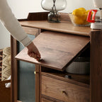 Solid Walnut Cabinet For Three Size Option, Wood Walnut Cabinet, Walnut Kitchen Cupboard (Antique Luxurious)