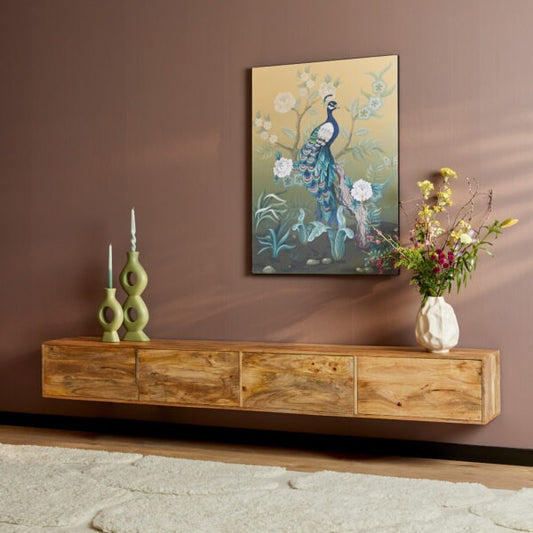 "Elegant four drawer TV cabinet for stylish storage and entertainment."
