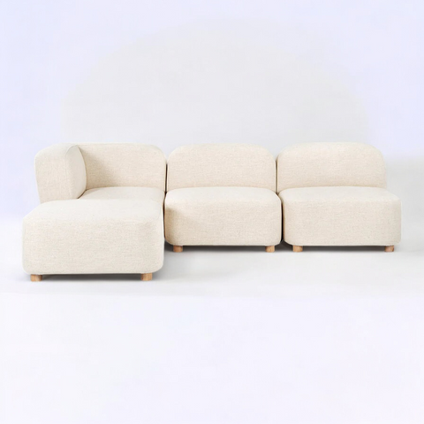 White Three Sleek Sectional Sofa