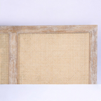 Riviera Cane Bed | Handcrafted Distressed Wood Bed with Dual Cane Headboard Panels | Living Furn India