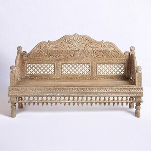 Hand Carved Solid Wood Daybed