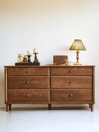 Zeo Vintage Chest of Drawer Solid Wood 6 Drawers - chest of drawers