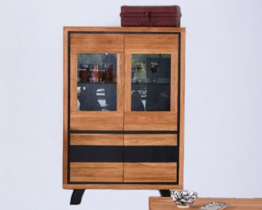 Cabinet 4Door With Glass Shelf (Modern Elegance Collection)