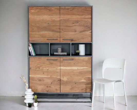 Cabinet 4door Solid Wood (Industrial Chic Collection)