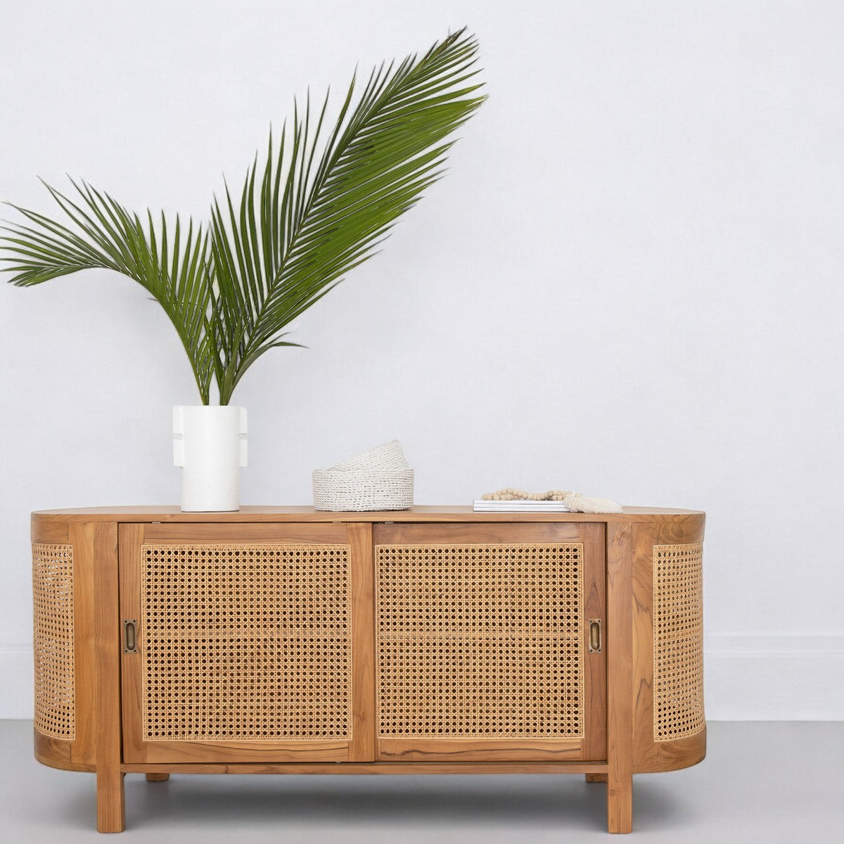 Rattan & Solid Wood Cabinet