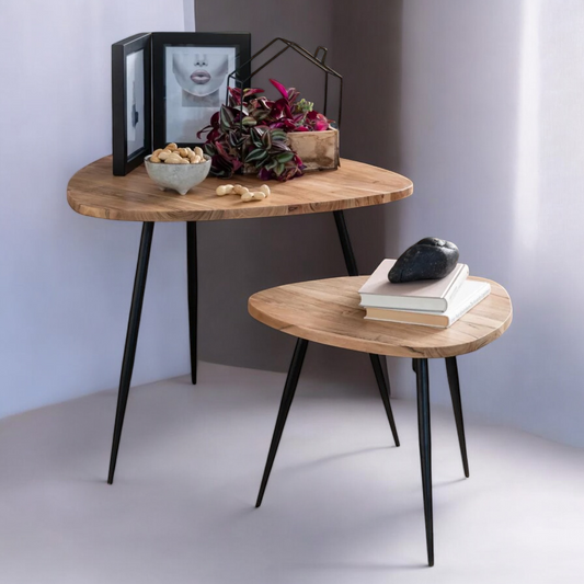 Natural Solid Wood Nest Of Table