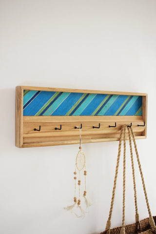 Stripe Symphony Colorful Wooden Key Hanger