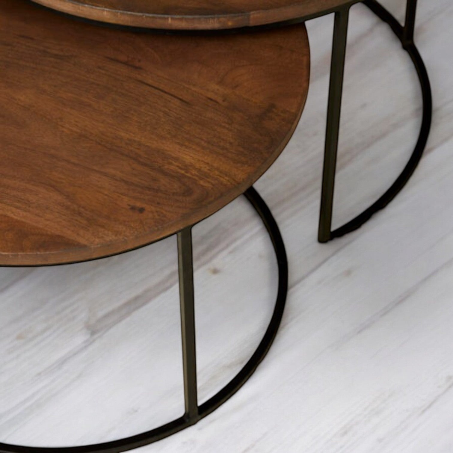 "Mid-century modern coffee table with clean lines and wooden legs."
