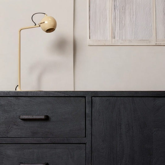 Black Sandblast Wood Texture Sideboard