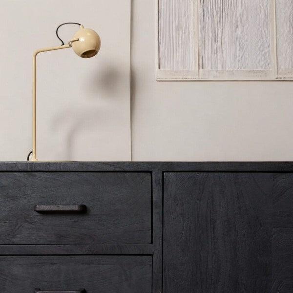 Living Room Sideboard: "Stylish living room sideboard that doubles as a storage solution and elegant décor piece."
