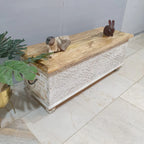 hand carved blanket box, antique wooden trunk, whitewashed blanket box, storage chest, tribal carved box, blanket trunk, linen chest, indian furniture, bedroom blanket box, living room trunk, entryway chest, storage bench, coffee table trunk, handmade blanket box, artisan made trunk, reclaimed wood chest, antique wood furniture, quality wood furniture, durable trunk, sturdy blanket box, timeless chest, elegant trunk, statement blanket box, heirloom chest, coastal trunk, shabby chic blanket box, farmhouse ch