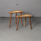NaturaleCané Modern Solid Mango Wood & Cane Side Table – Natural Finish, Custom Heights by Living Furn India