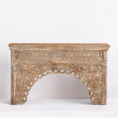 Arch Hand Carved Solid Wood Console Table