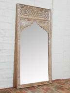 mango wood mirror, carved mirror, mehrab mirror, arched mirror, full length mirror, floor mirror, oversized mirror, islamic mirror, moroccan mirror, whitewash mirror, wall mirror, statement mirror, architectural mirror, jali mirror, mughal mirror, boutique mirror, dressing mirror, traditional mirror, handmade mirror, artisan mirror, premium mirror, quality mirror, durable mirror, elegant mirror, unique mirror, decorative mirror, focal piece mirror, handcrafted in india, sustainable mango wood, whitewash fin