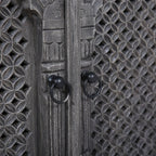 Carved Three Cabinet Door Grey Cabinet