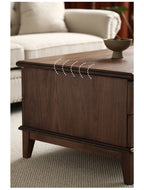 furniture design table | living room coffee table | sofa center table | Solid Wood Black Walnut Wood Rectangle Coffee Table With Drawers