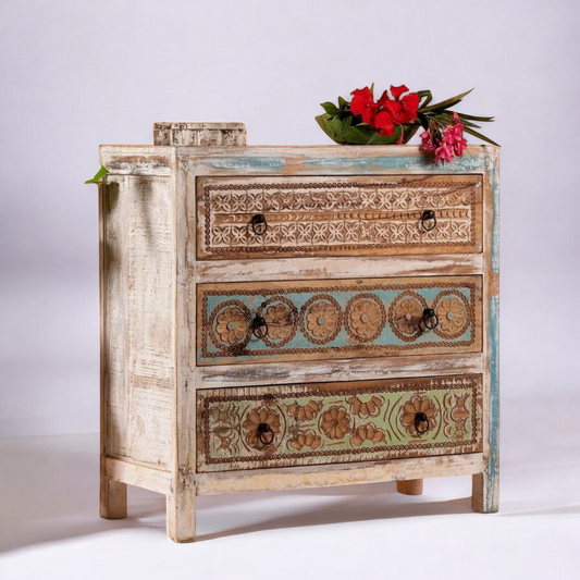 Classics Hand Carving Three-Drawer Cabinet