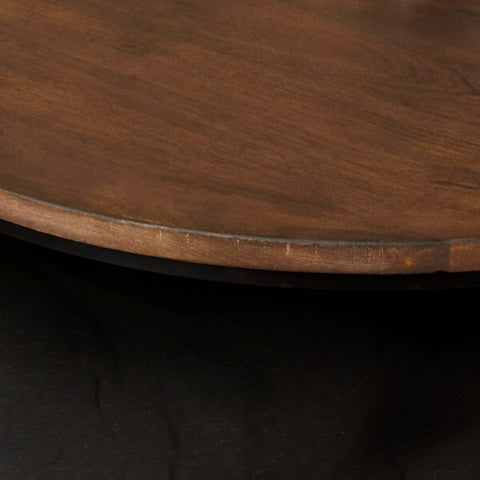 "Walnut coffee table with a classic design and rich wood tones."
