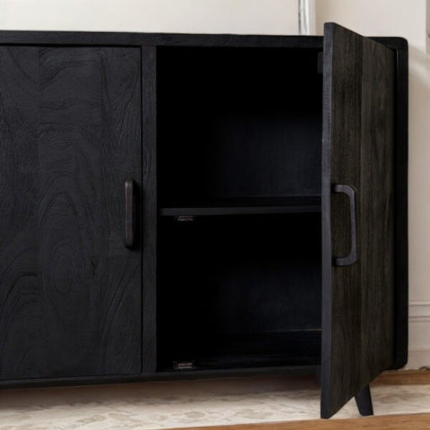 Black Sandblast Wood Texture Sideboard