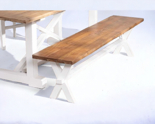 Bench Solid Wood With Cross Leg (Bohemian Bliss Collection)