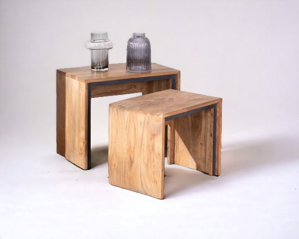 Duo Of Nesting Side Tables Wooden (Classic Revival Collection)