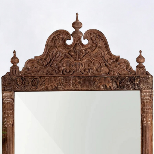 Arch Hand Carved Mirror Frame Solid Wood