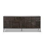 Tabwa 80" 4-Door Sideboard | Handcrafted Solid Mango Wood Cabinet | Living Furn India