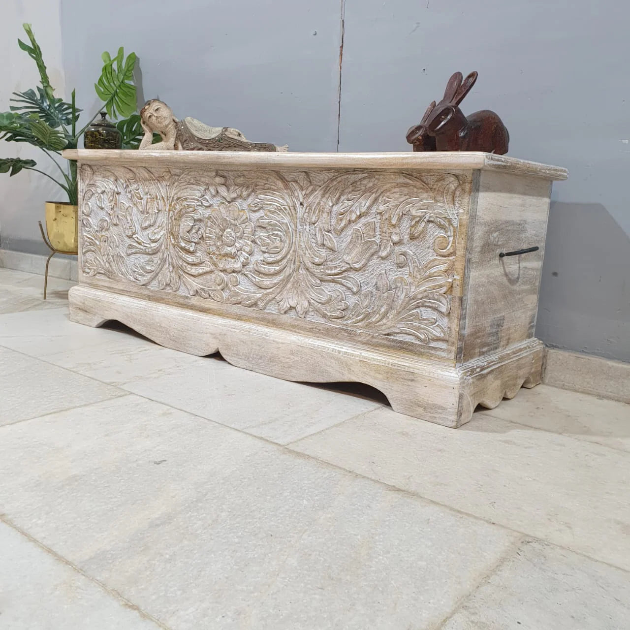 hand carved blanket box, mango wood trunk, rustic white blanket box, two tone trunk, natural top box, blanket trunk, linen chest, indian furniture, bedroom blanket box, living room trunk, entryway chest, storage bench, coffee table trunk, handmade blanket box, artisan made trunk, premium wood chest, quality wood furniture, durable trunk, sturdy blanket box, timeless chest, elegant trunk, statement blanket box, heirloom chest, coastal trunk, farmhouse blanket box, shabby chic chest, vintage trunk, rustic bla