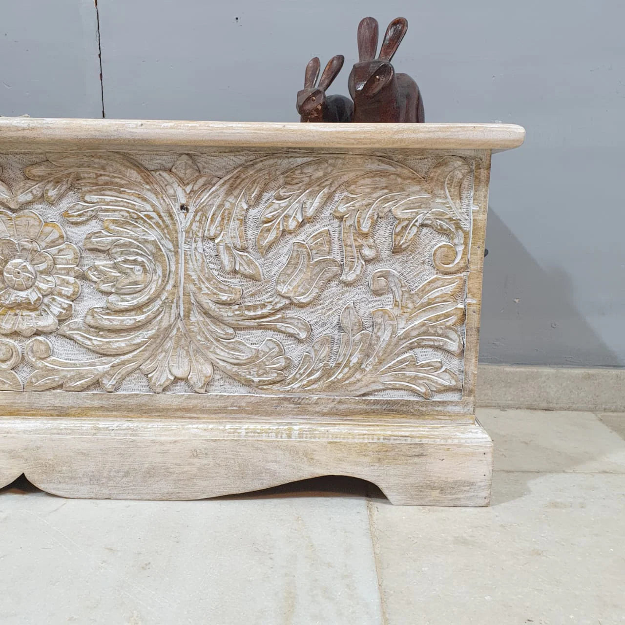 hand carved blanket box, mango wood trunk, rustic white blanket box, two tone trunk, natural top box, blanket trunk, linen chest, indian furniture, bedroom blanket box, living room trunk, entryway chest, storage bench, coffee table trunk, handmade blanket box, artisan made trunk, premium wood chest, quality wood furniture, durable trunk, sturdy blanket box, timeless chest, elegant trunk, statement blanket box, heirloom chest, coastal trunk, farmhouse blanket box, shabby chic chest, vintage trunk, rustic bla