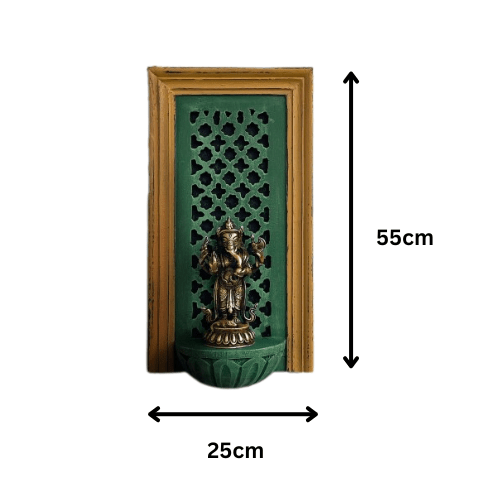 Heritage Grace Jharokha Wall Shelf | Hand-Carved Wooden Decor