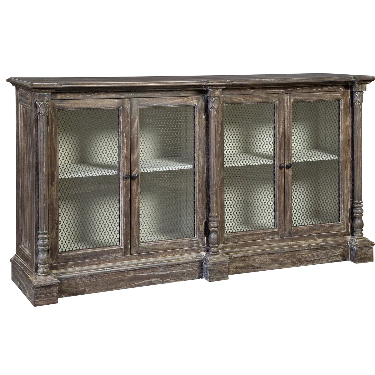 wood metal sideboard, jali sideboard, glass door sideboard, mesh door sideboard, display cabinet, distressed grey sideboard, storage sideboard, carved sideboard, vintage sideboard, accent cabinet, living room storage, dining room cabinet, hallway cabinet, entryway storage, statement sideboard, handmade sideboard, artisan made cabinet, premium wood furniture, quality furniture, durable cabinet, sturdy sideboard, timeless furniture, elegant sideboard, unique cabinet, decorative sideboard, focal piece cabinet,