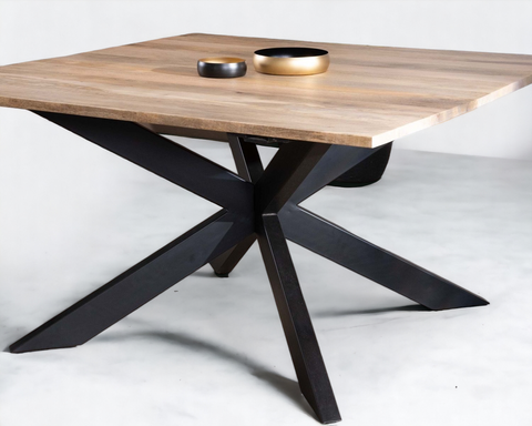 Live Edge Table: "Elegant live edge dining table showcasing natural wood textures and unique craftsmanship.