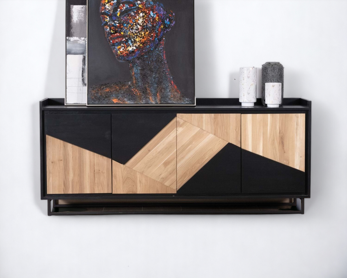 4Door Sideboard Two-tone Solid Wood (Urban Loft Collection)