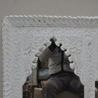 mango wood mirror, carved mirror, mehrab mirror, double arch mirror, arched mirror, white mirror, walnut mirror, rustic mirror, islamic mirror, moroccan mirror, wall mirror, statement mirror, architectural mirror, double mirror, twin arch, horizontal mirror, traditional mirror, handmade mirror, artisan mirror, premium mirror, quality mirror, durable mirror, elegant mirror, unique mirror, decorative mirror, focal piece mirror, handcrafted in india, sustainable mango wood, white finish, walnut finish, rustic 