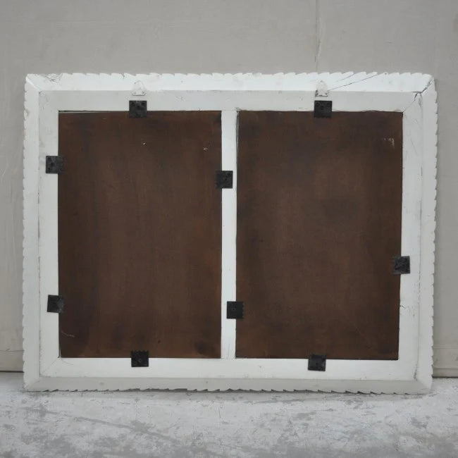 mango wood mirror, carved mirror, mehrab mirror, double arch mirror, arched mirror, white mirror, walnut mirror, rustic mirror, islamic mirror, moroccan mirror, wall mirror, statement mirror, architectural mirror, double mirror, twin arch, horizontal mirror, traditional mirror, handmade mirror, artisan mirror, premium mirror, quality mirror, durable mirror, elegant mirror, unique mirror, decorative mirror, focal piece mirror, handcrafted in india, sustainable mango wood, white finish, walnut finish, rustic 