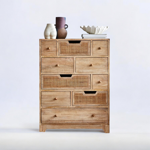 Boho Rattan Chest of Drawers