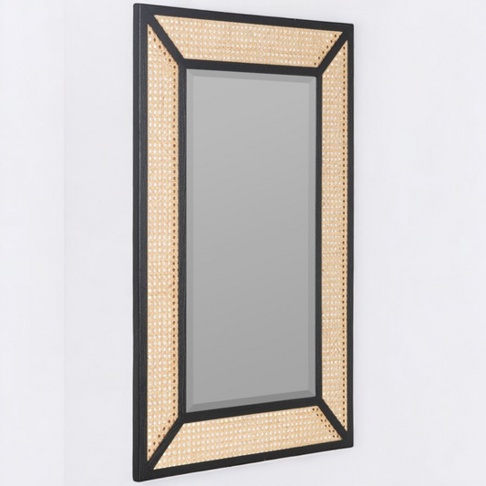 Woven Rattan Mirror Frame