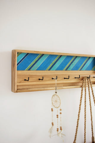 Stripe Symphony Colorful Wooden Key Hanger