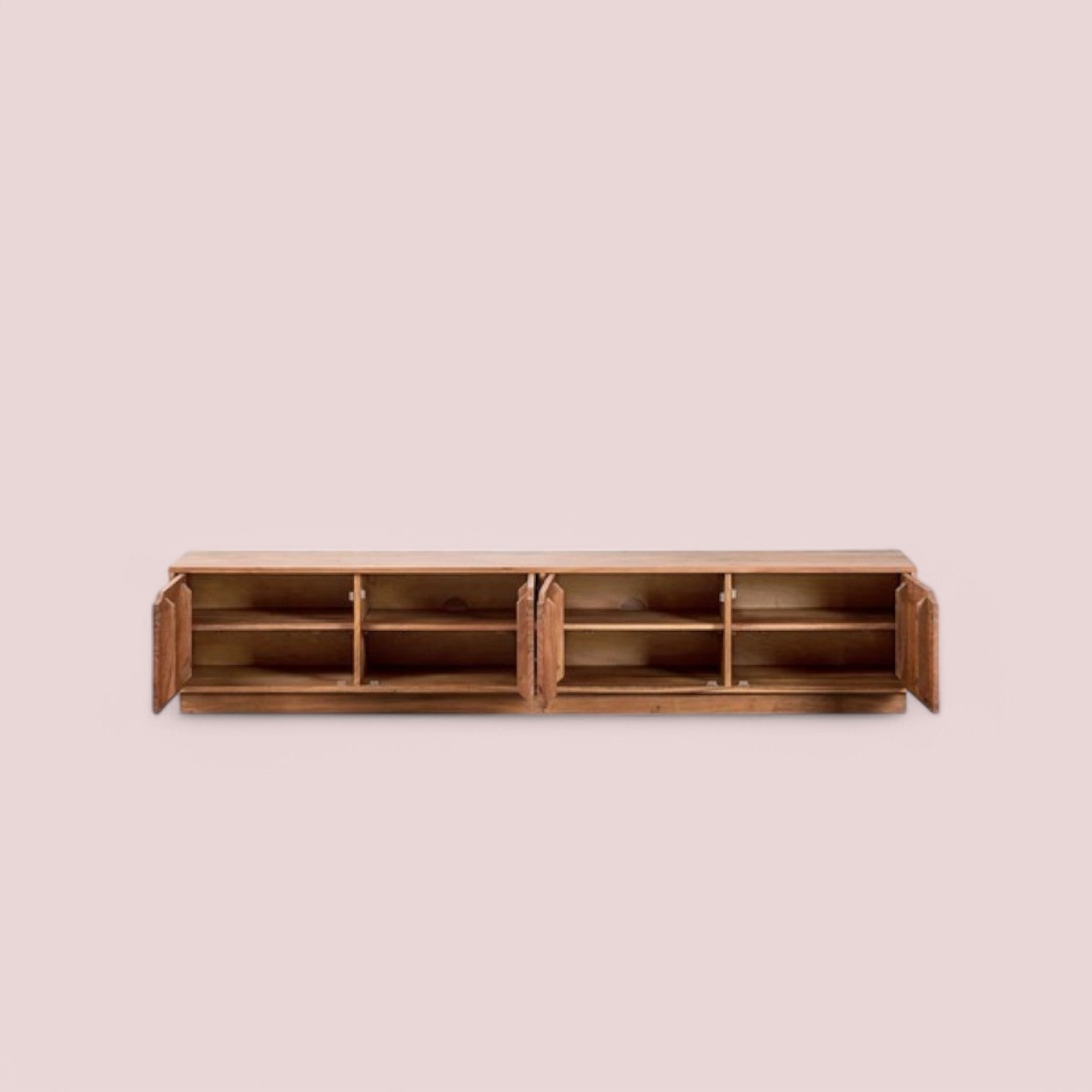 Versatile entertainment unit with storage for media accessories.
