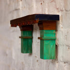 Wooden Wall Shelf | Green & Orange - J.L.HOME DECOR